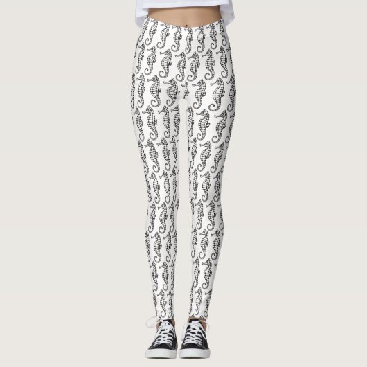 Seepferd Black Leggings (Vorderseite)