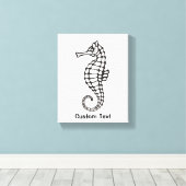 Seepferd Black Leinwanddruck (Insitu (Holzboden))