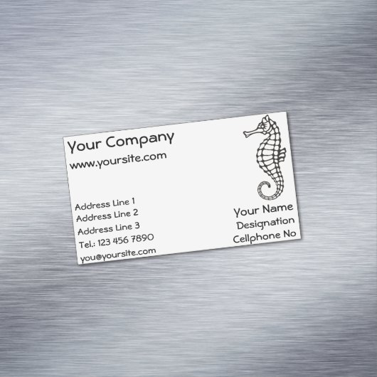 Seepferd Black Magnetische Visitenkarte (Beispiel)