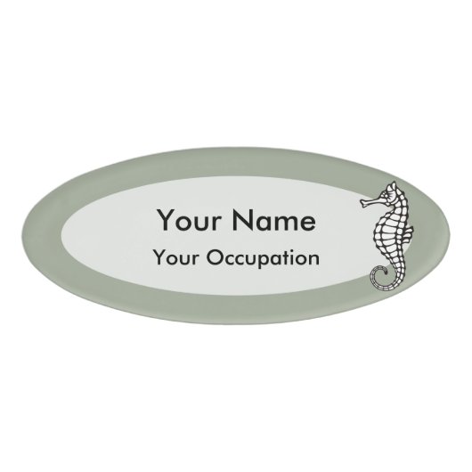 Seepferd Black Namenschild (Vorderseite)