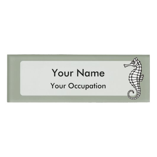 Seepferd Black Namenschild (Vorderseite)