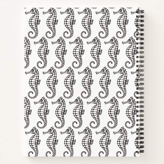 Seepferd Black Notizblock (Rückseite)