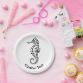 Seepferd Black Pappteller (Party)