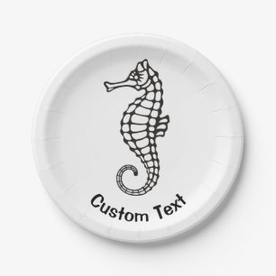 Seepferd Black Pappteller