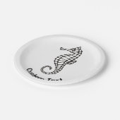 Seepferd Black Pappteller (Schrägansicht)