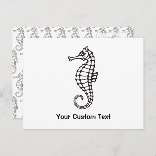 Seepferd Black Postkarte (Vorne/Hinten)