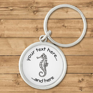 Seepferd Black Schlüsselanhänger