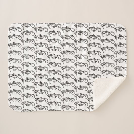 Seepferd Black Sherpadecke (Vorderseite (Horizontal))