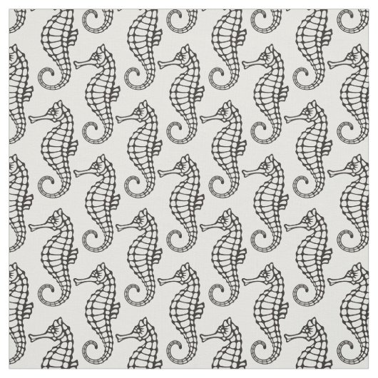 Seepferd Black Stoff (Muster)