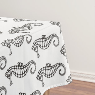 Seepferd Black Tischdecke