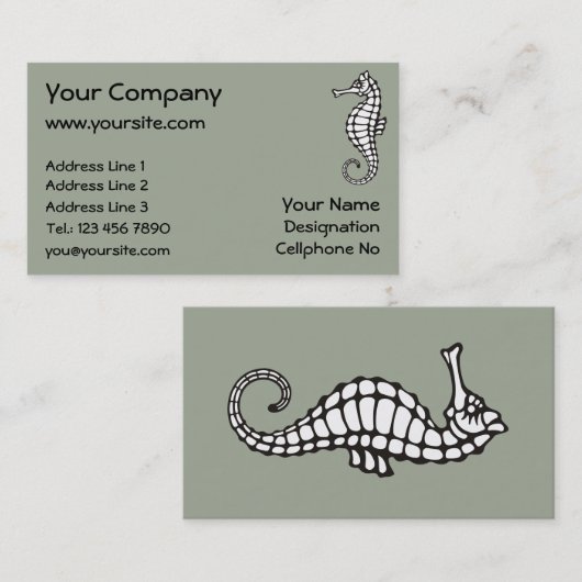 Seepferd Black Visitenkarte (Vorne/Hinten)