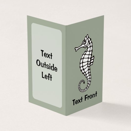 Seepferd Black Visitenkarten (Vorderseite)