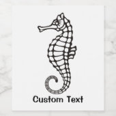 Seepferd Black Weinetikett (Einzelnes Label)