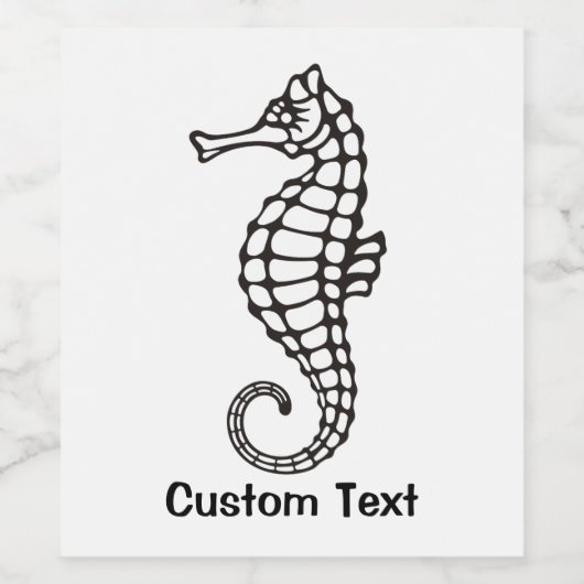 Seepferd Black Weinetikett (Einzelnes Label)