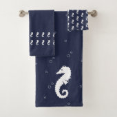 Seepferd Blau und Weiß des Ozeans Badhandtuch Set (Insitu)