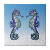 Seepferd Blaue Liebe Fliese (Vorderseite)