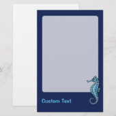 Seepferd Blue Briefpapier (Vorne/Hinten)