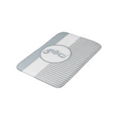 Seepferd Blue Classic Nautical Elegante Badematte (Schrägansicht)