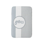 Seepferd Blue Classic Nautical Elegante Badematte (Vorderseite Vertikal)