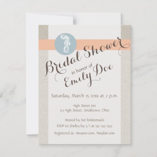 Seepferd Blue Classic Nautical Elegante Einladung (Vorderseite)