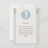 Seepferd Blue Classic Nautical Elegante Einladung (Rückseite)