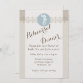 Seepferd Blue Classic Nautical Elegante Einladung (Vorne/Hinten)