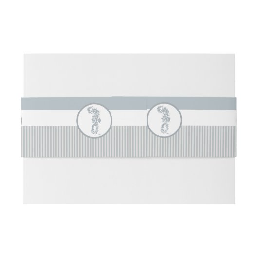 Seepferd Blue Classic Nautical Elegante Einladungsbanderole (Rückseitenbeispiel)