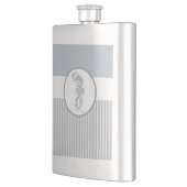 Seepferd Blue Classic Nautical Elegante Flachmann (Links)