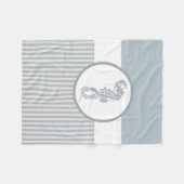 Seepferd Blue Classic Nautical Elegante Fleecedecke (Vorderseite (Horizontal))