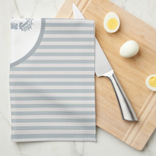 Seepferd Blue Classic Nautical Elegante Geschirrtuch (Viertel Falte)