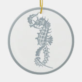 Seepferd Blue Classic Nautical Elegante Keramikornament (Vorne)