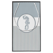 Seepferd Blue Classic Nautical Elegante Kleine Geschenktüte (Rückseite)