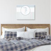 Seepferd Blue Classic Nautical Elegante Leinwanddruck (Insitu (Schlafzimmer))