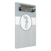 Seepferd Blue Classic Nautical Elegante Mini Klemmbrett (Schrägansicht)