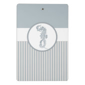 Seepferd Blue Classic Nautical Elegante Mini Klemmbrett (Rückseite)