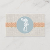 Seepferd Blue Classic Nautical Elegante Platzkarte (Rückseite)