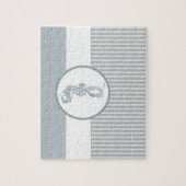 Seepferd Blue Classic Nautical Elegante Puzzle (Vertikal)