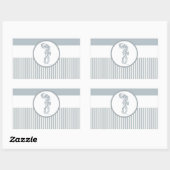 Seepferd Blue Classic Nautical Elegante Rechteckiger Aufkleber (Blatt)