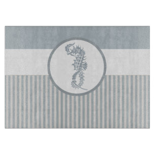 Seepferd Blue Classic Nautical Elegante Schneidebrett