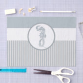 Seepferd Blue Classic Nautical Elegante Seidenpapier (Handwerk)