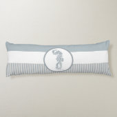 Seepferd Blue Classic Nautical Elegante Seitenschläferkissen (Rückseite)