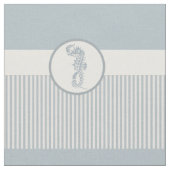 Seepferd Blue Classic Nautical Elegante Stoff (Nahaufnahme)