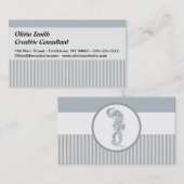 Seepferd Blue Classic Nautical Elegante Visitenkarte (Vorne/Hinten)