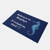Seepferd Blue Doormat Fußmatte (Schrägansicht)
