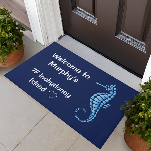 Seepferd Blue Doormat Fußmatte