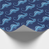 Seepferd Blue Geschenkpapier (Ecke)