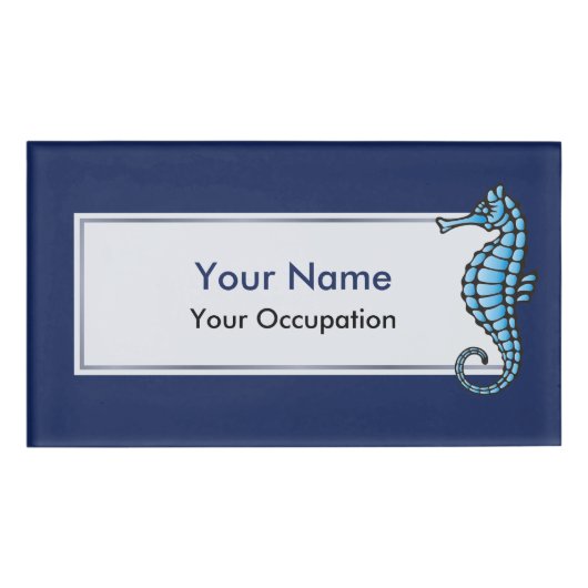 Seepferd Blue Namenschild (Vorderseite)