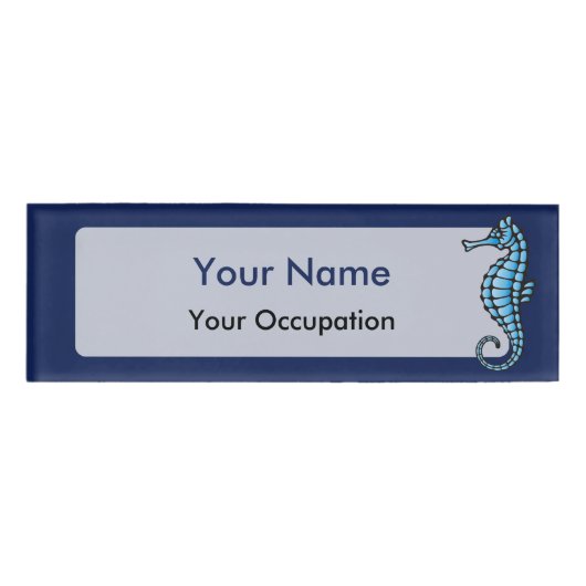 Seepferd Blue Namenschild (Vorderseite)