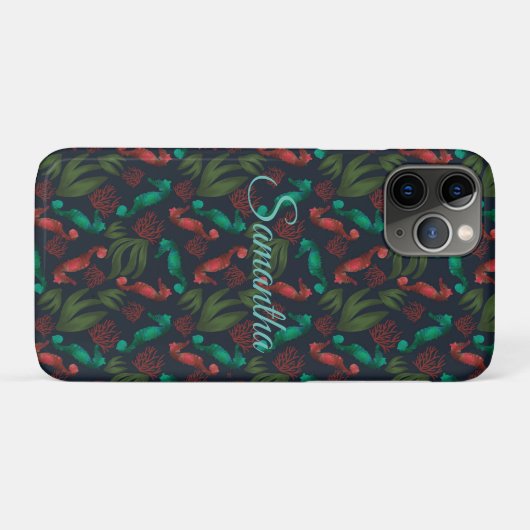 Seepferd Blue Nautic Personalisiert Case-Mate iPhone Hülle (Rückseite (Horizontal))