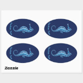 Seepferd Blue Ovaler Aufkleber (Blatt)